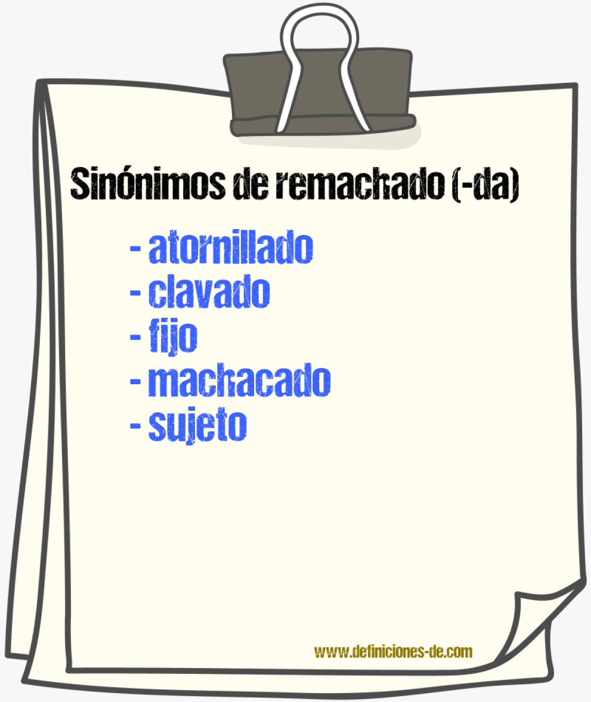 Sinnimos de remachado