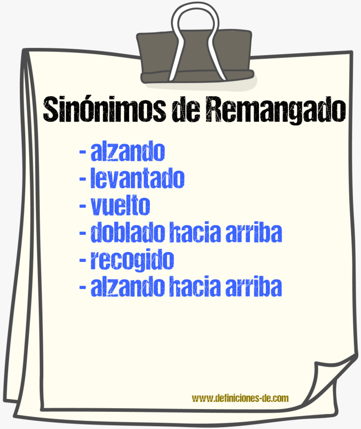 Sinónimos de remangado