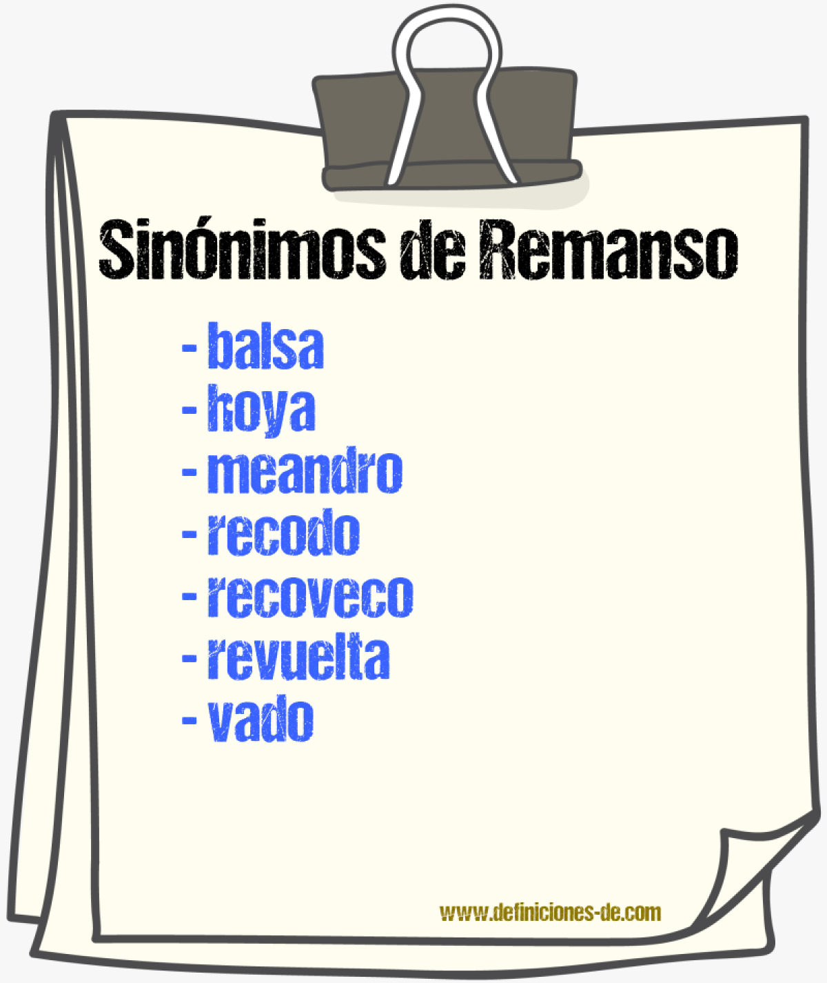 Sinnimos de remanso