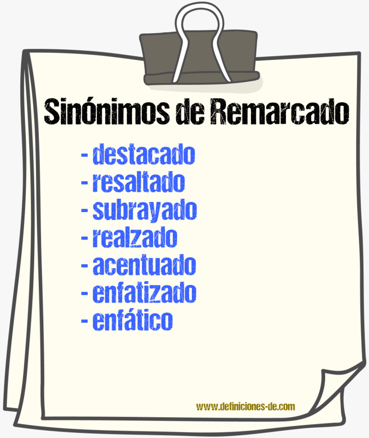 Sinónimos de remarcado