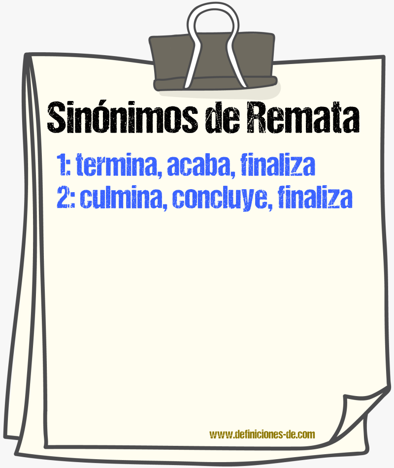 Sinónimos de remata