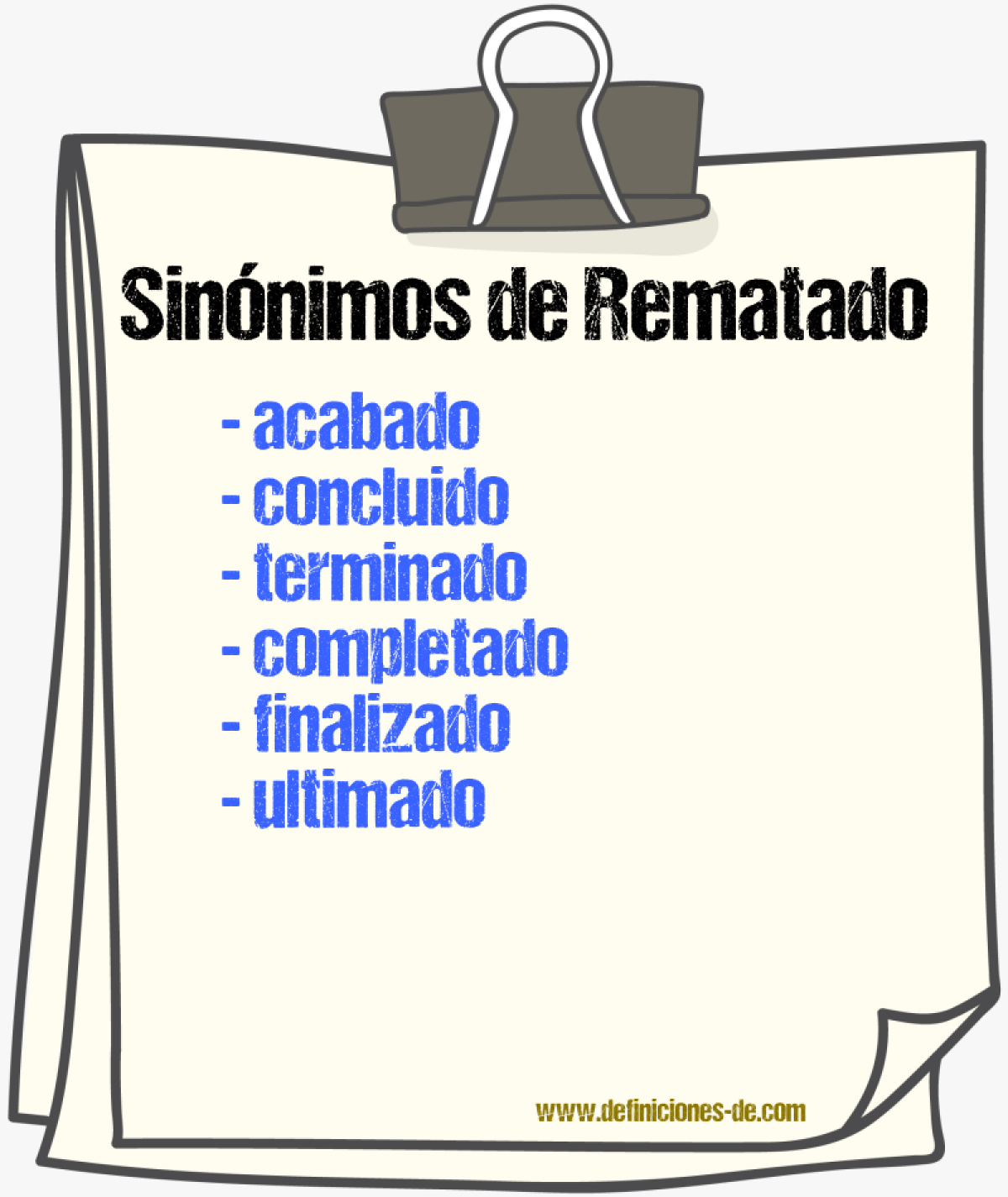 Sinónimos de rematado