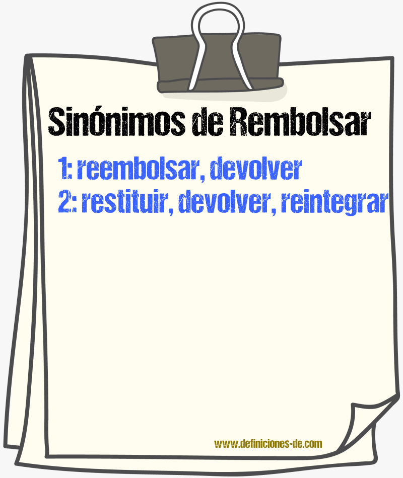 Sinónimos de rembolsar