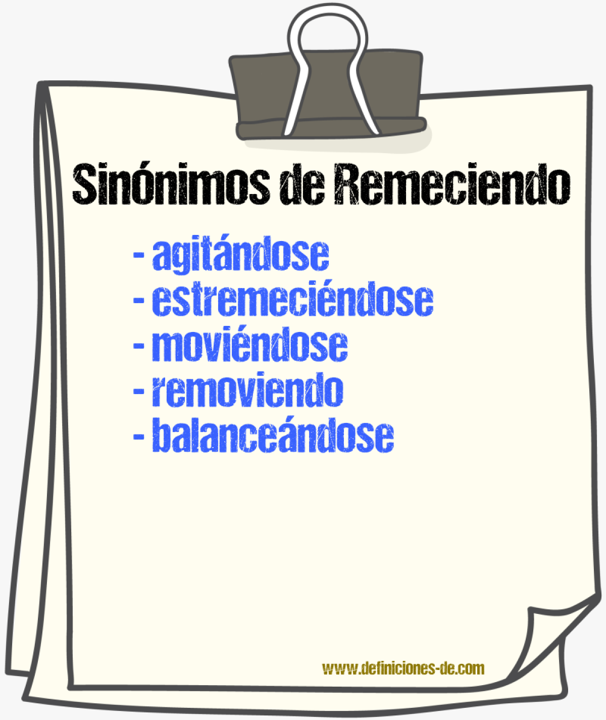 Sinónimos de remeciendo