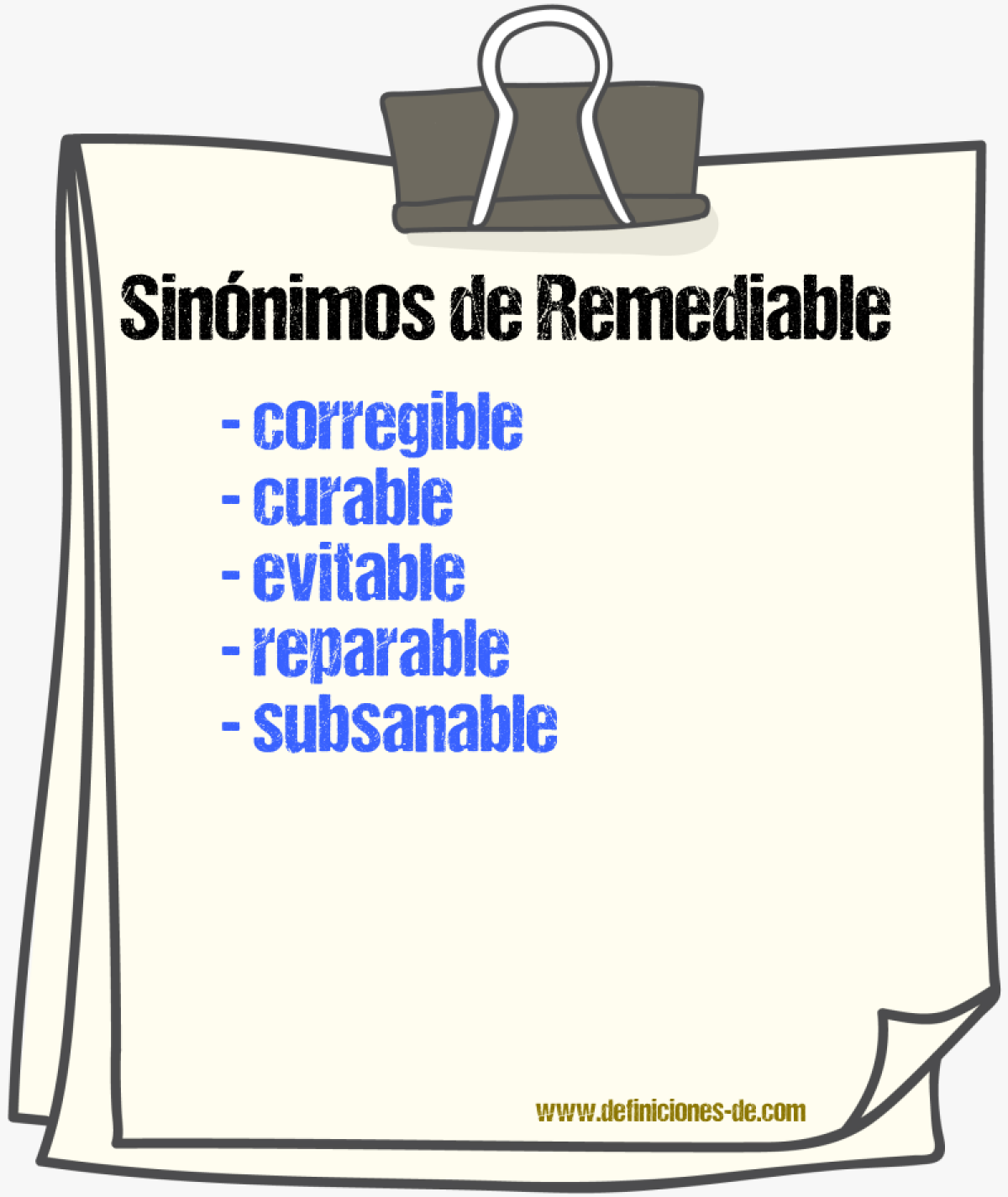 Sinnimos de remediable