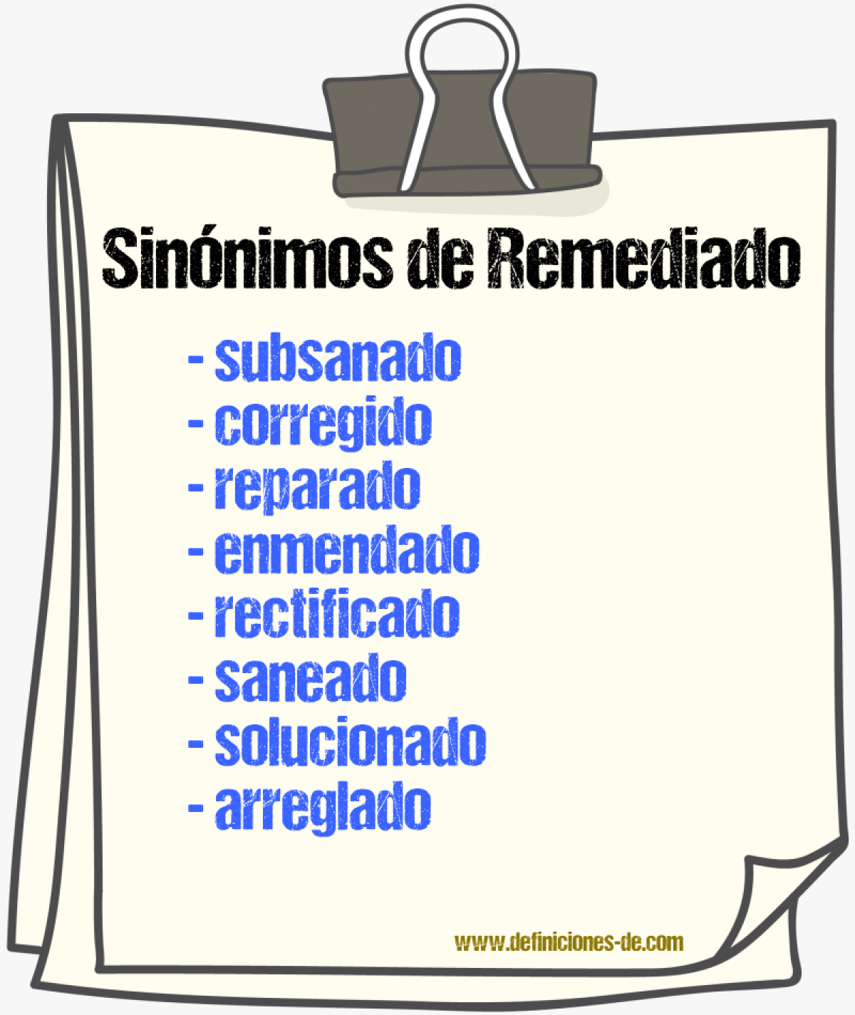 Sinónimos de remediado