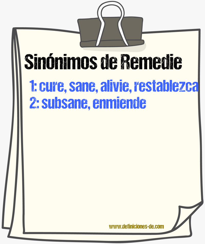 Sinónimos de remedie