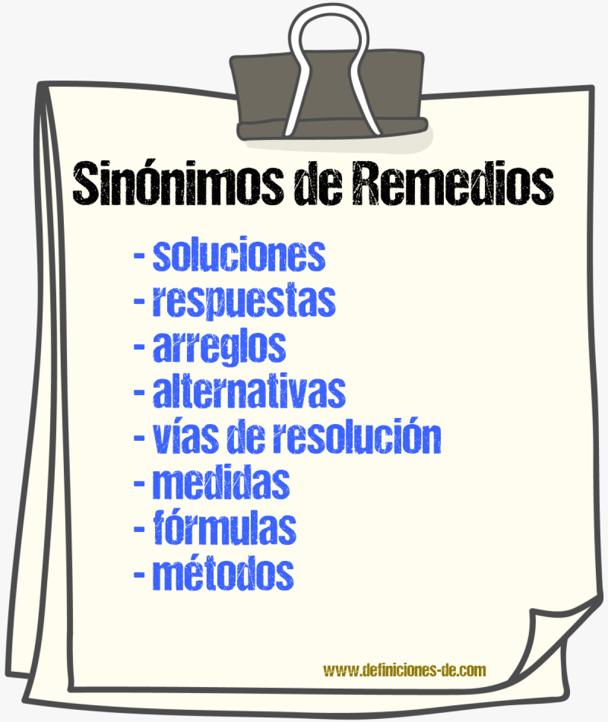 Sinónimos de remedios