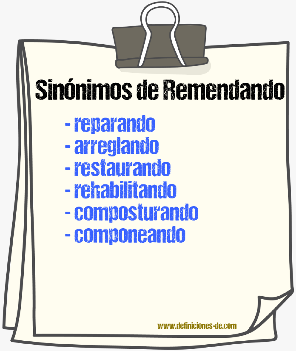 Sinónimos de remendando