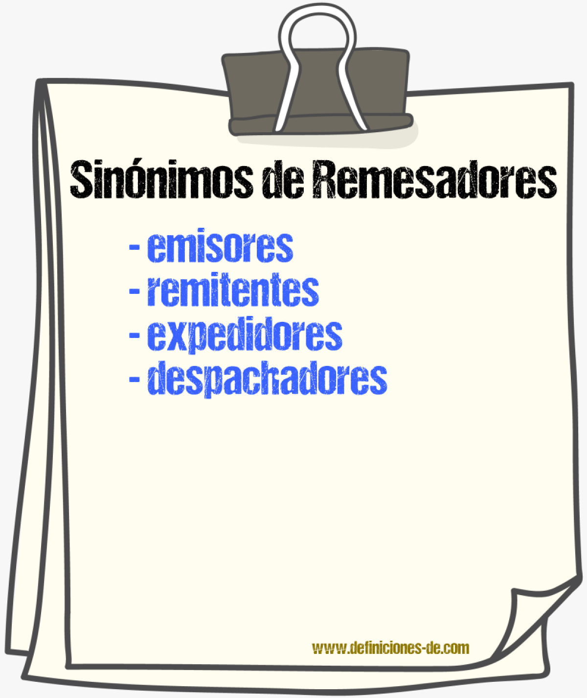 Sinónimos de remesadores