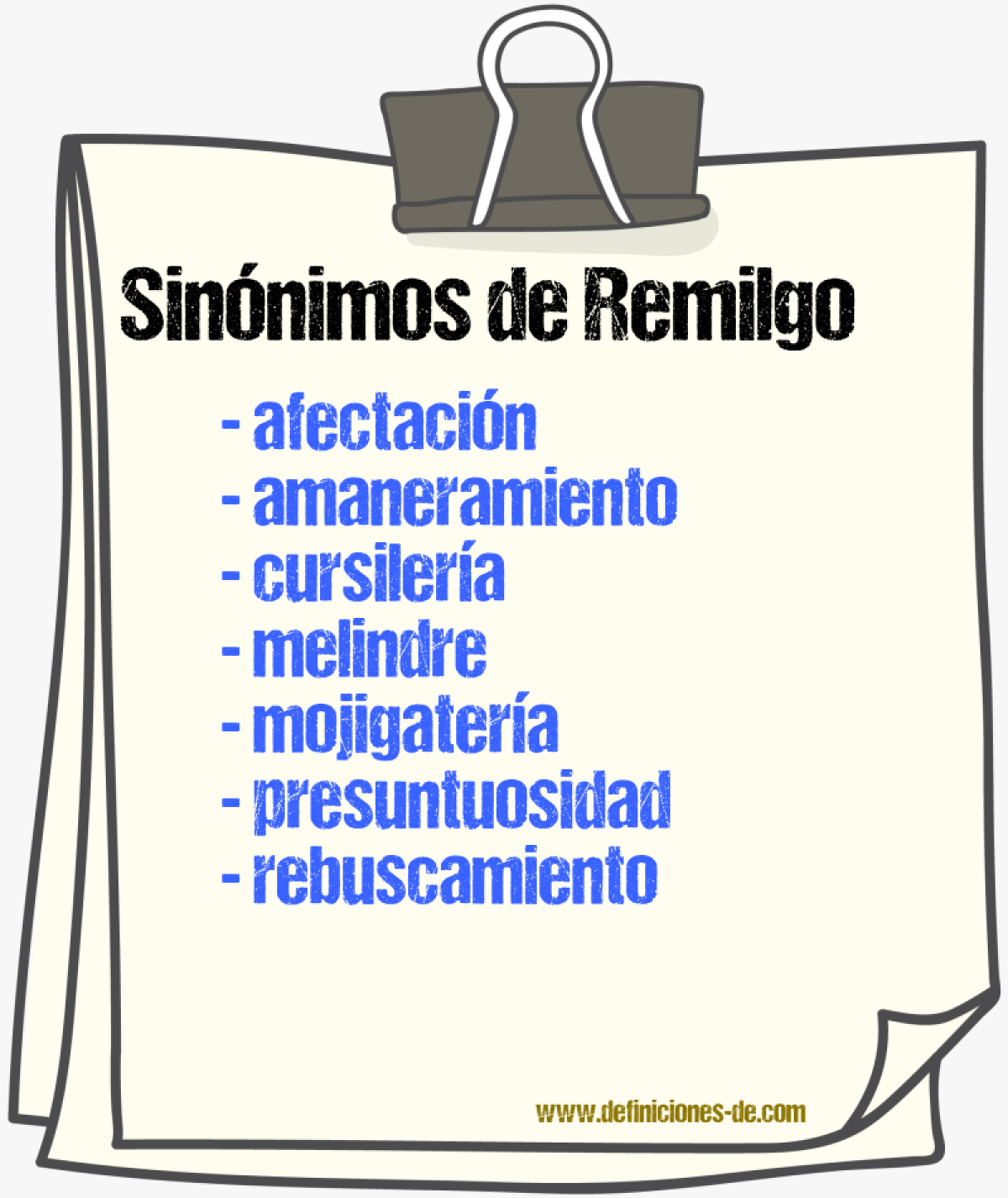 Sinnimos de remilgo