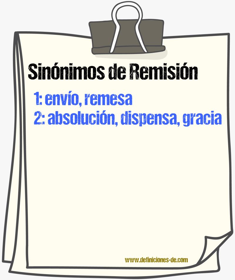 Sinnimos de remisin