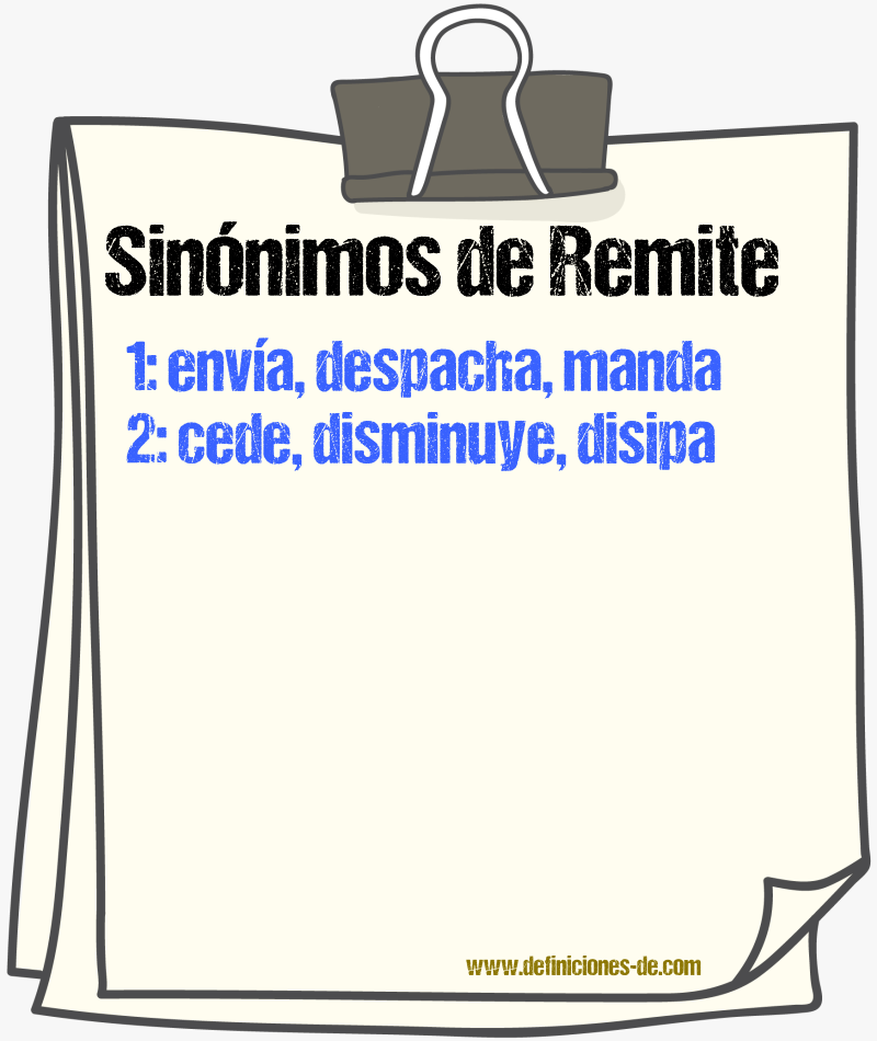 Sinónimos de remite