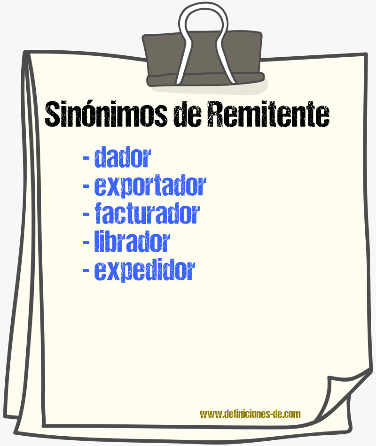 Sinnimos de remitente