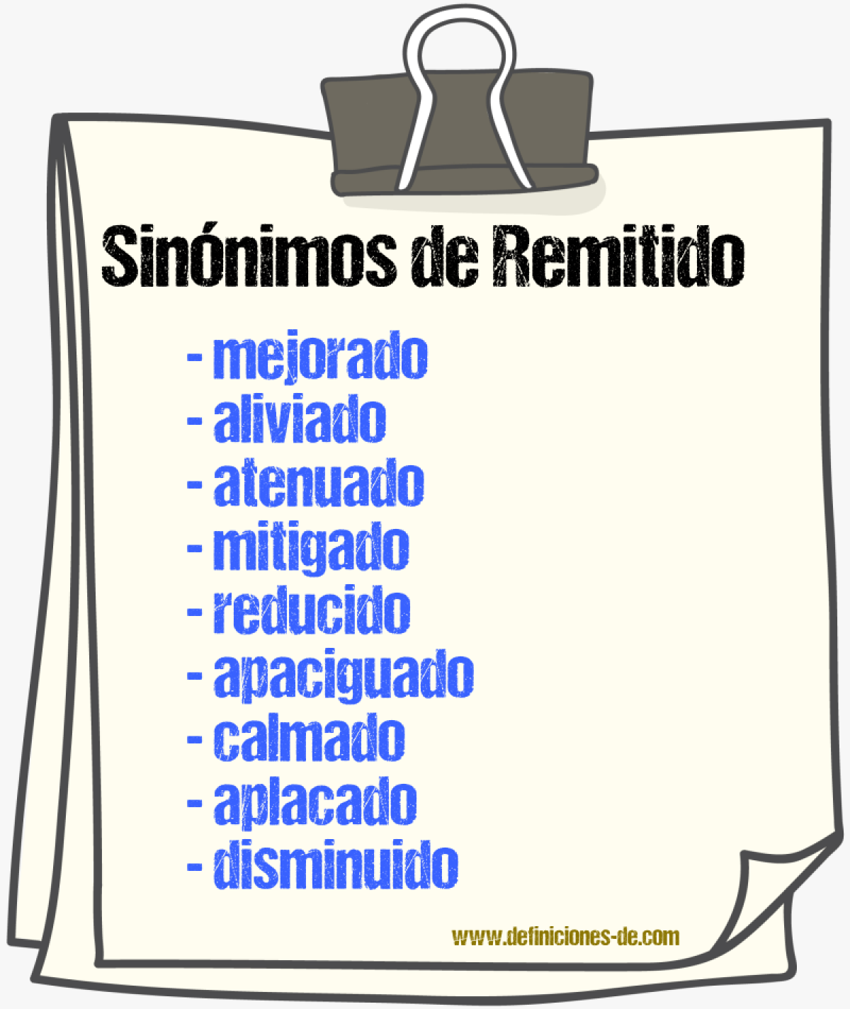 Sinónimos de remitido