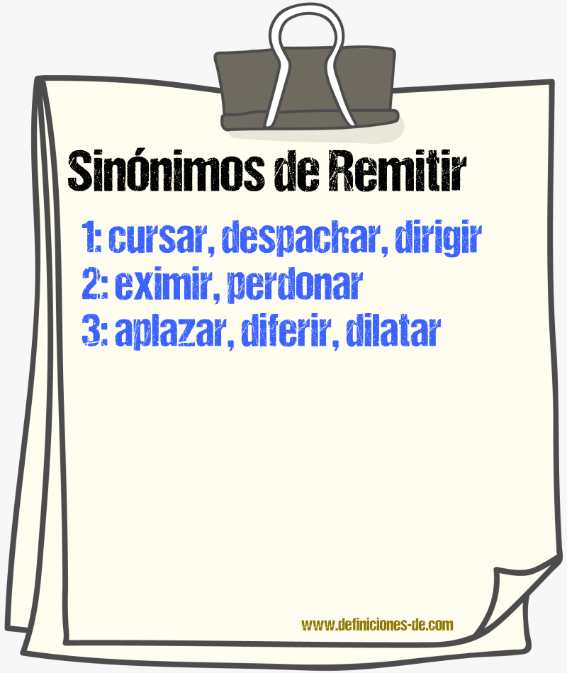 Sinnimos de remitir