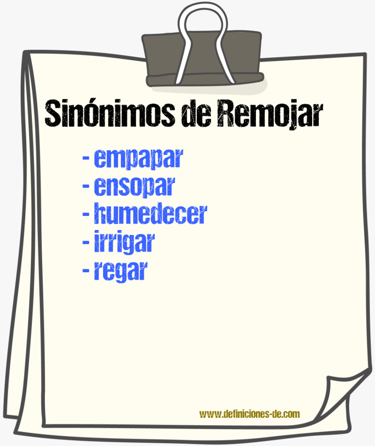 Sinnimos de remojar