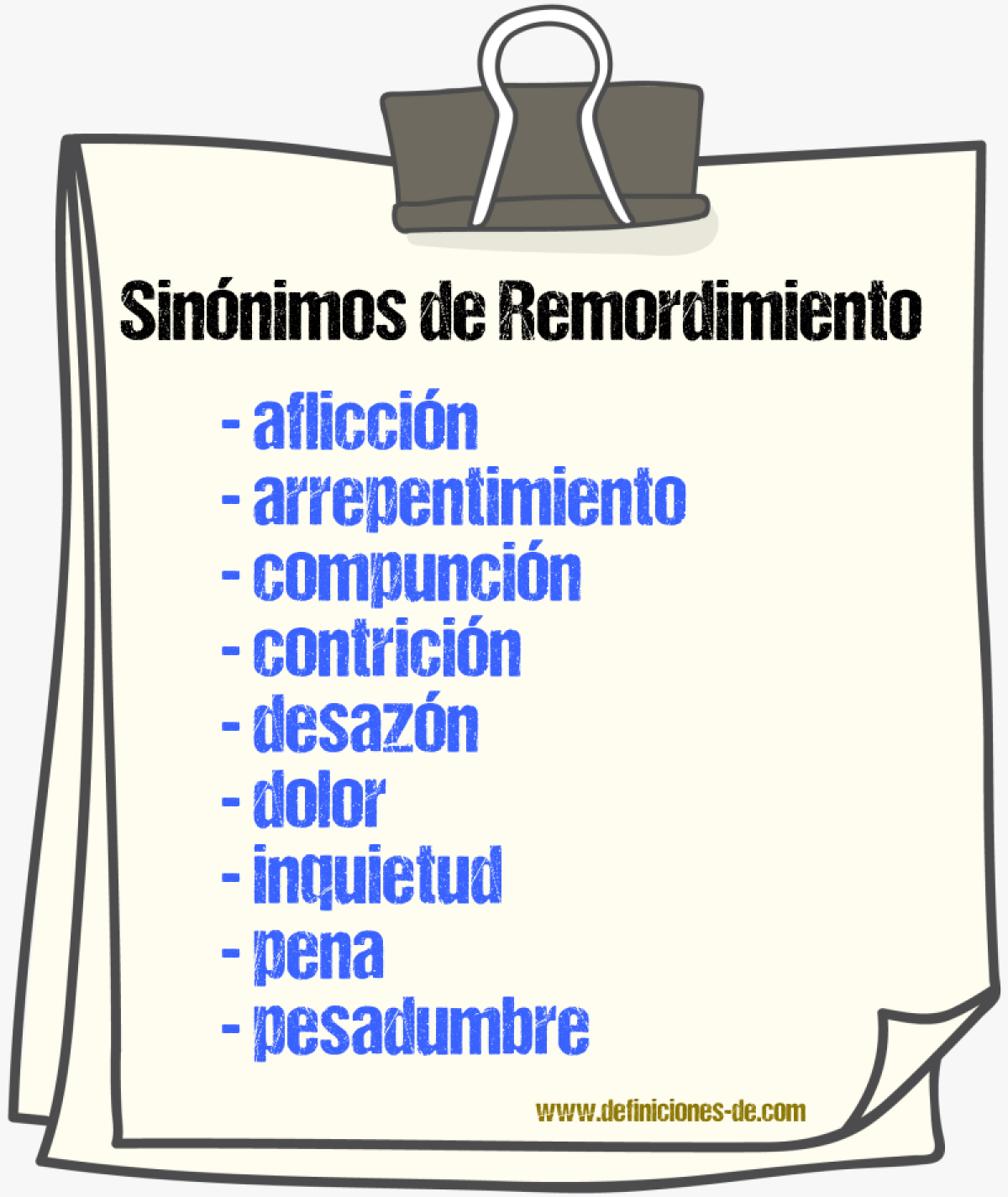 Sinnimos de remordimiento