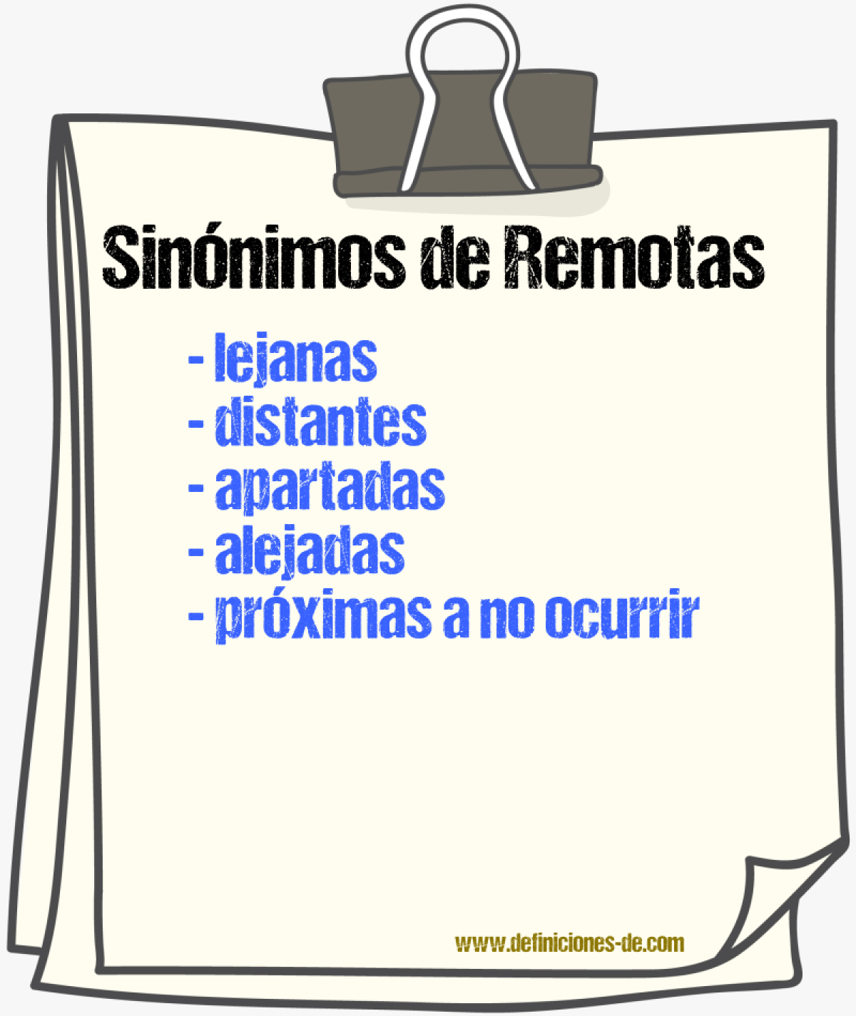 Sinónimos de remotas