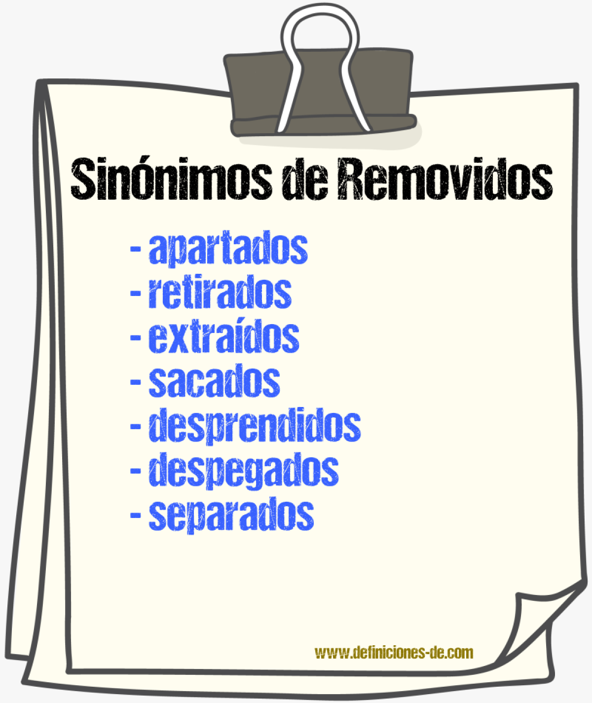 Sinónimos de removidos