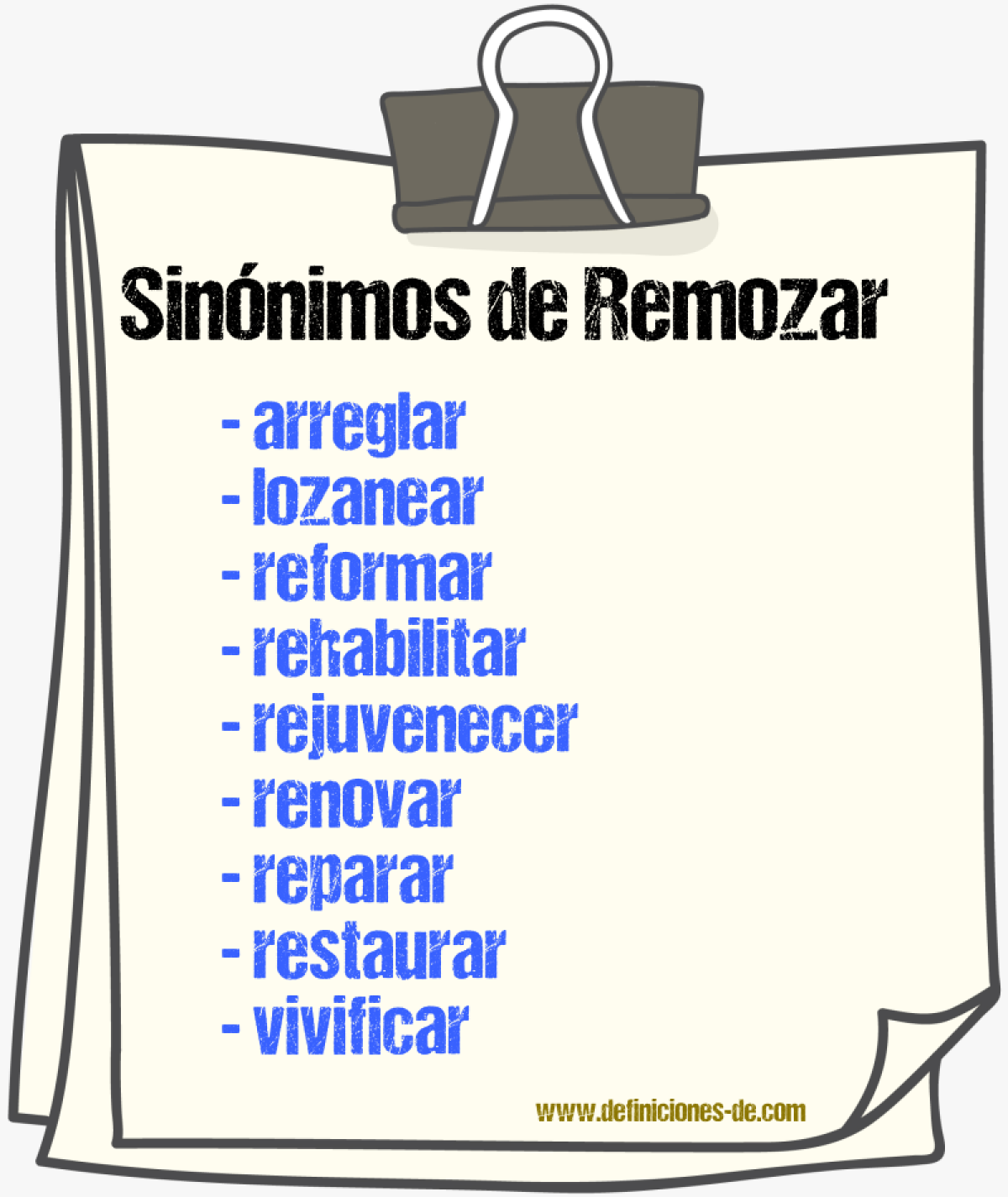 Sinnimos de remozar