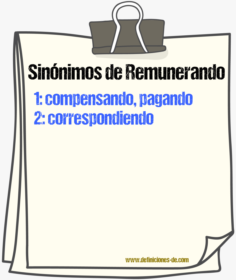 Sinónimos de remunerando