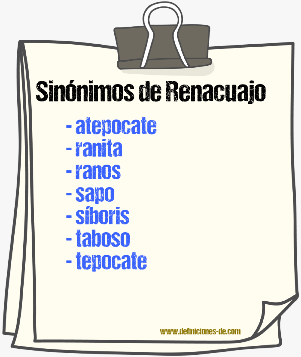 Sinnimos de renacuajo