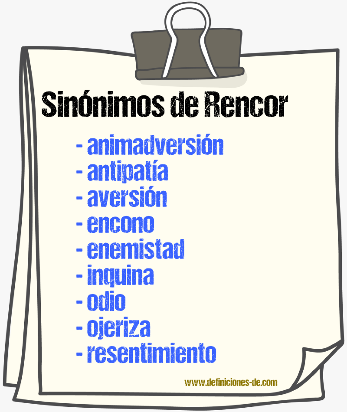 Sinnimos de rencor