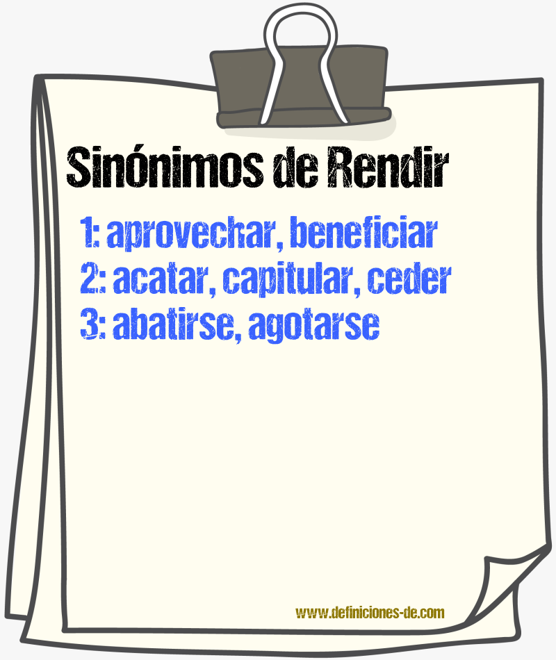 Sinnimos de rendir