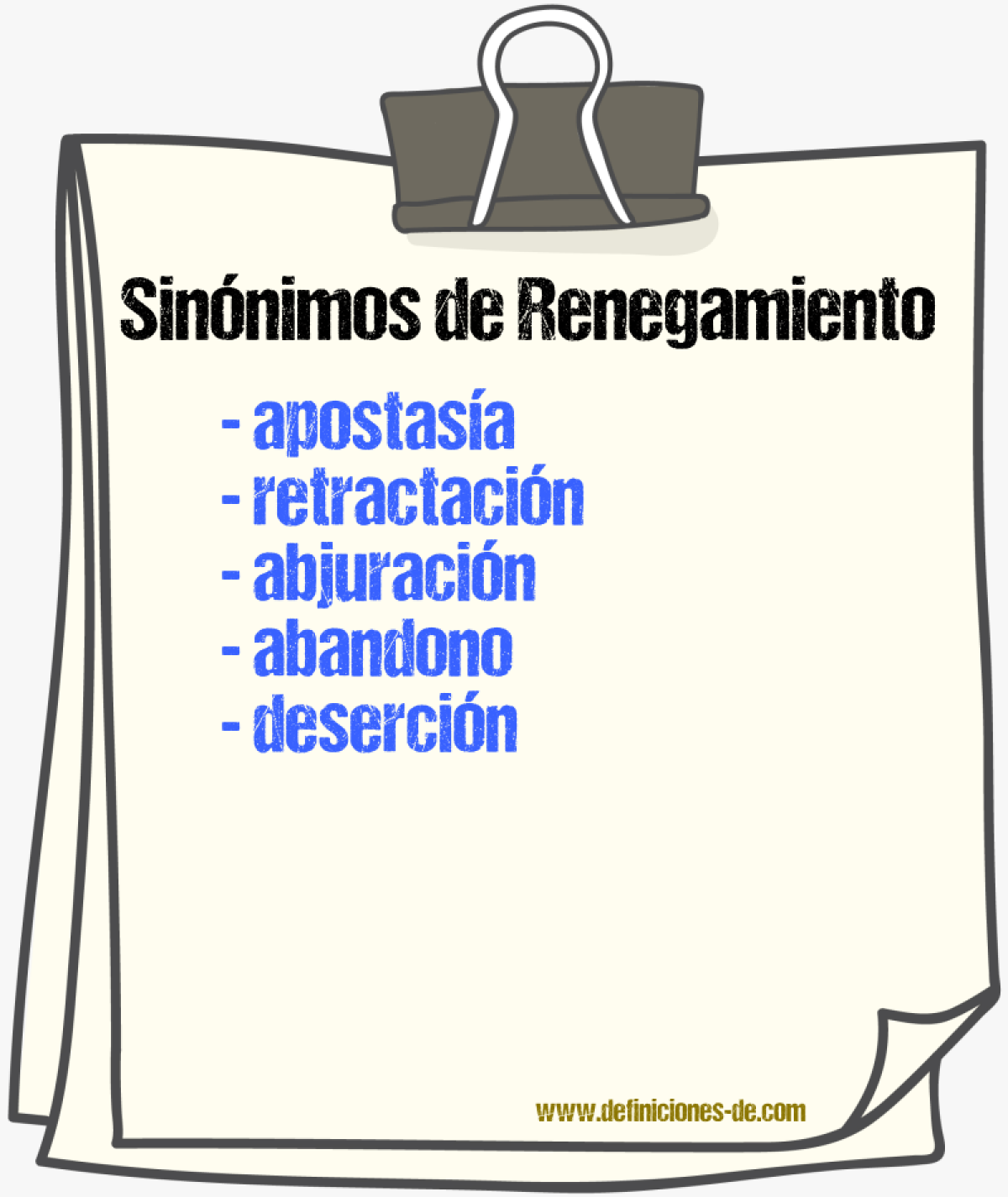 Sinnimos de renegamiento