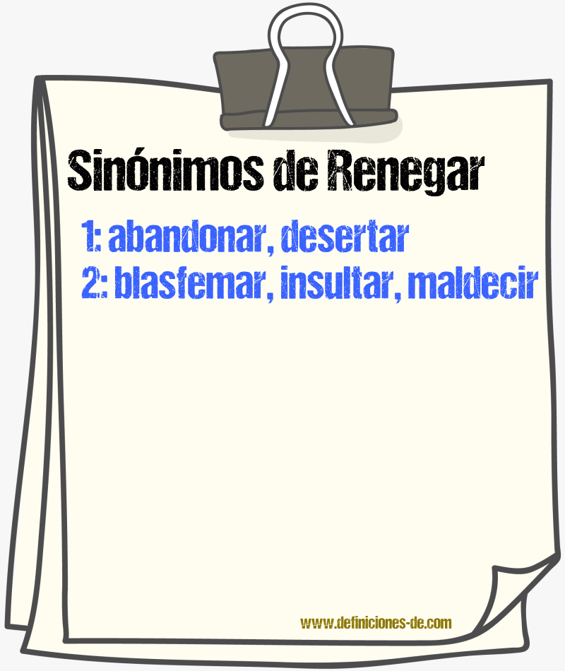 Sinnimos de renegar