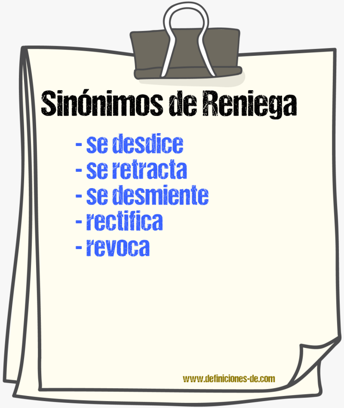 Sinónimos de reniega