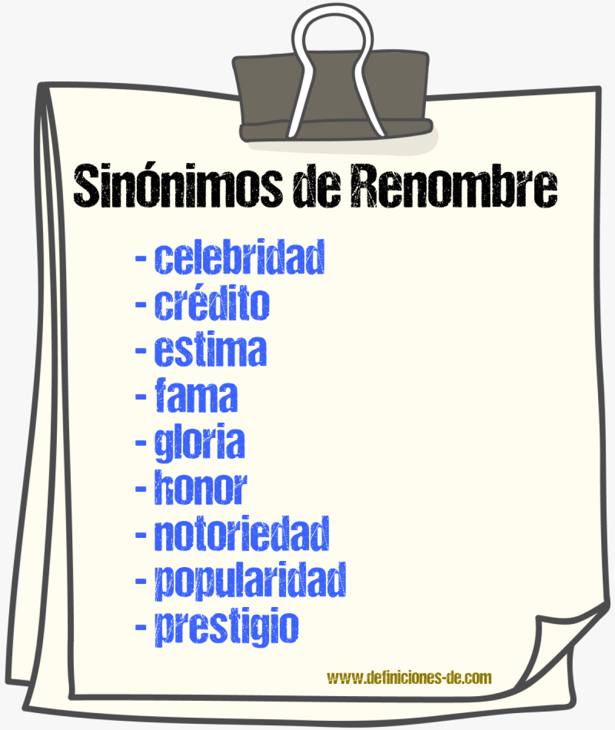 Sinnimos de renombre