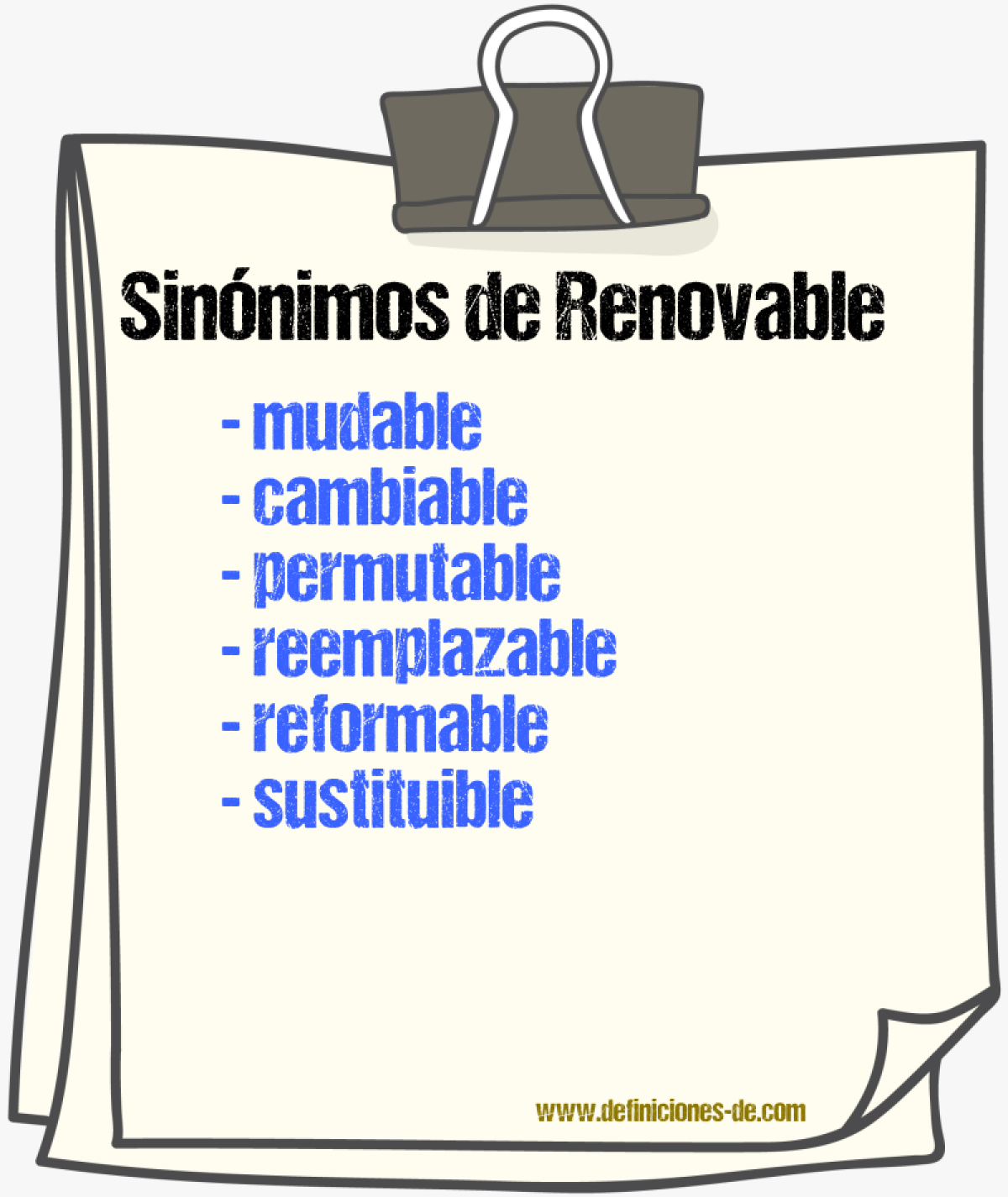 Sinnimos de renovable