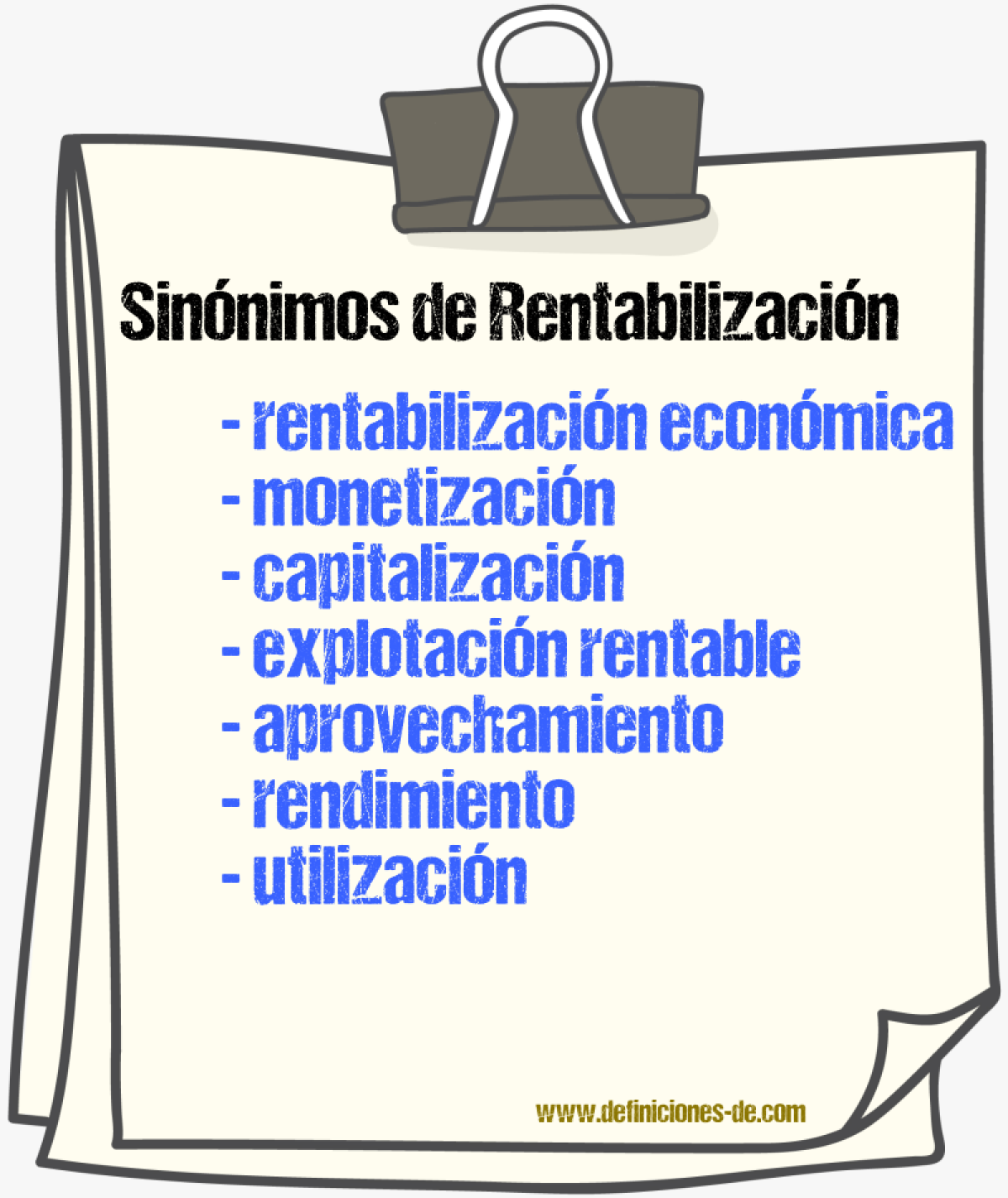 Sinónimos de rentabilización