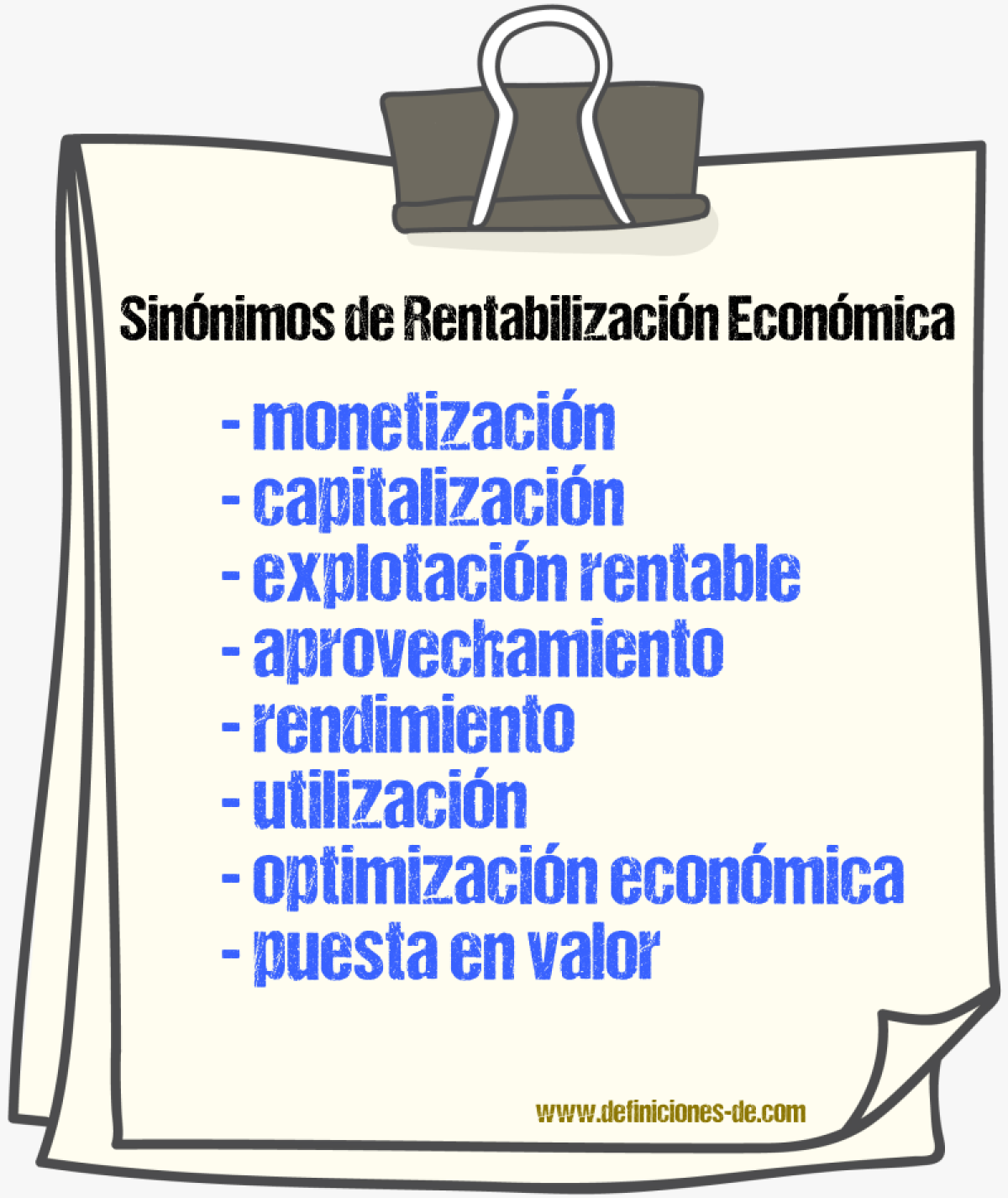 Sinónimos de rentabilización económica