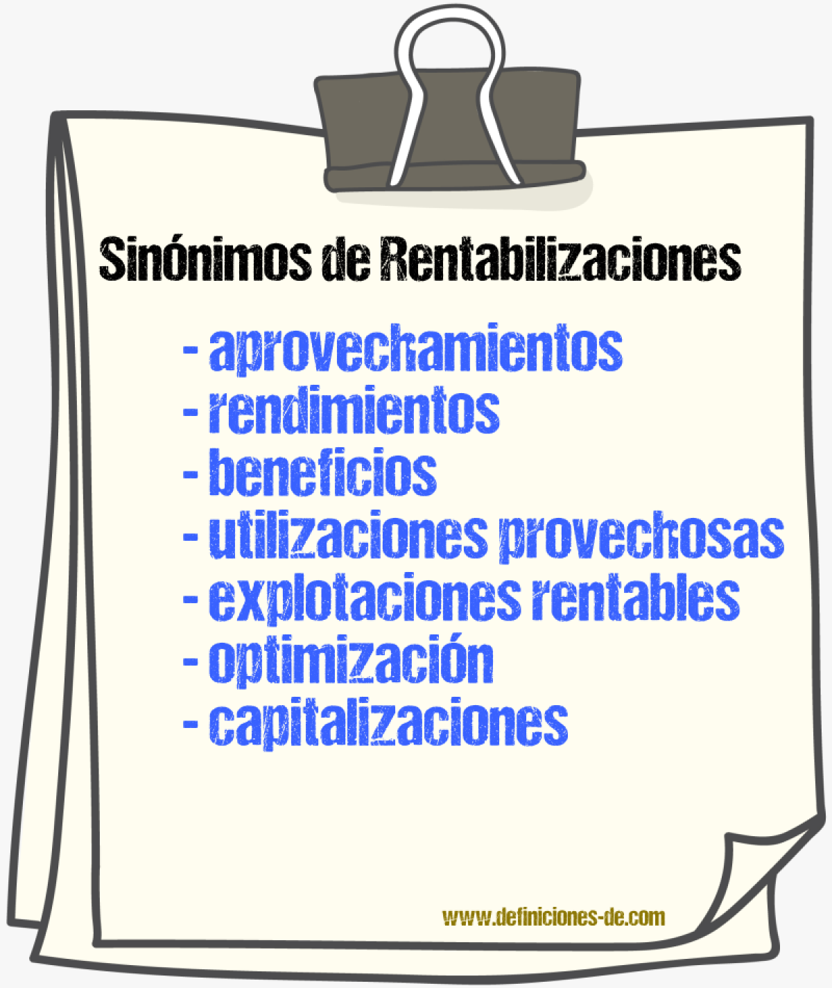 Sinónimos de rentabilizaciones
