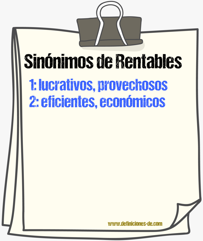 Sinónimos de rentables