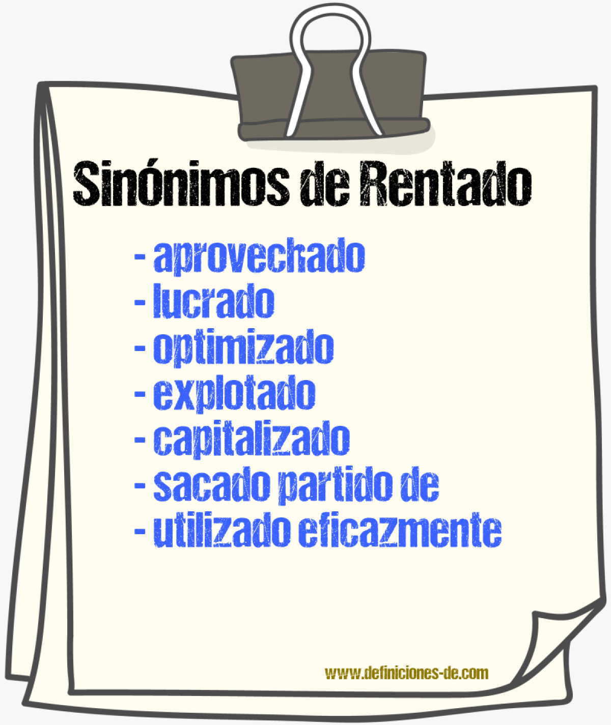 Sinónimos de rentado
