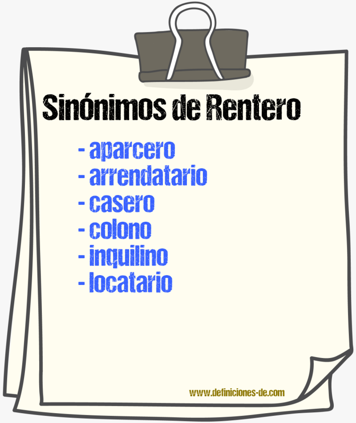 Sinnimos de rentero