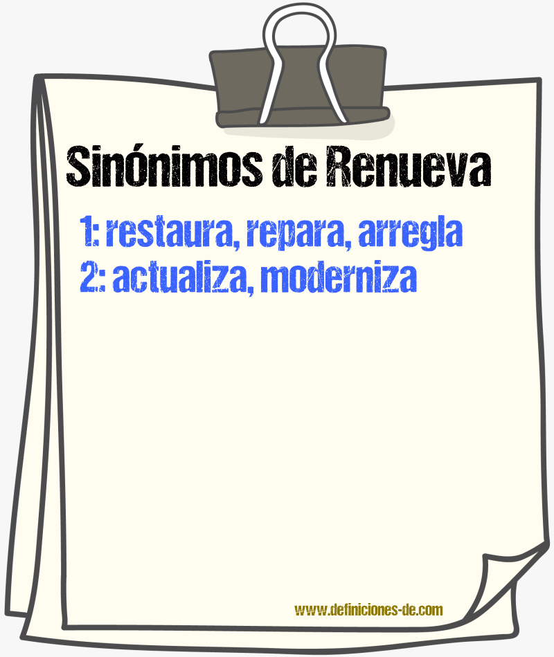 Sinónimos de renueva
