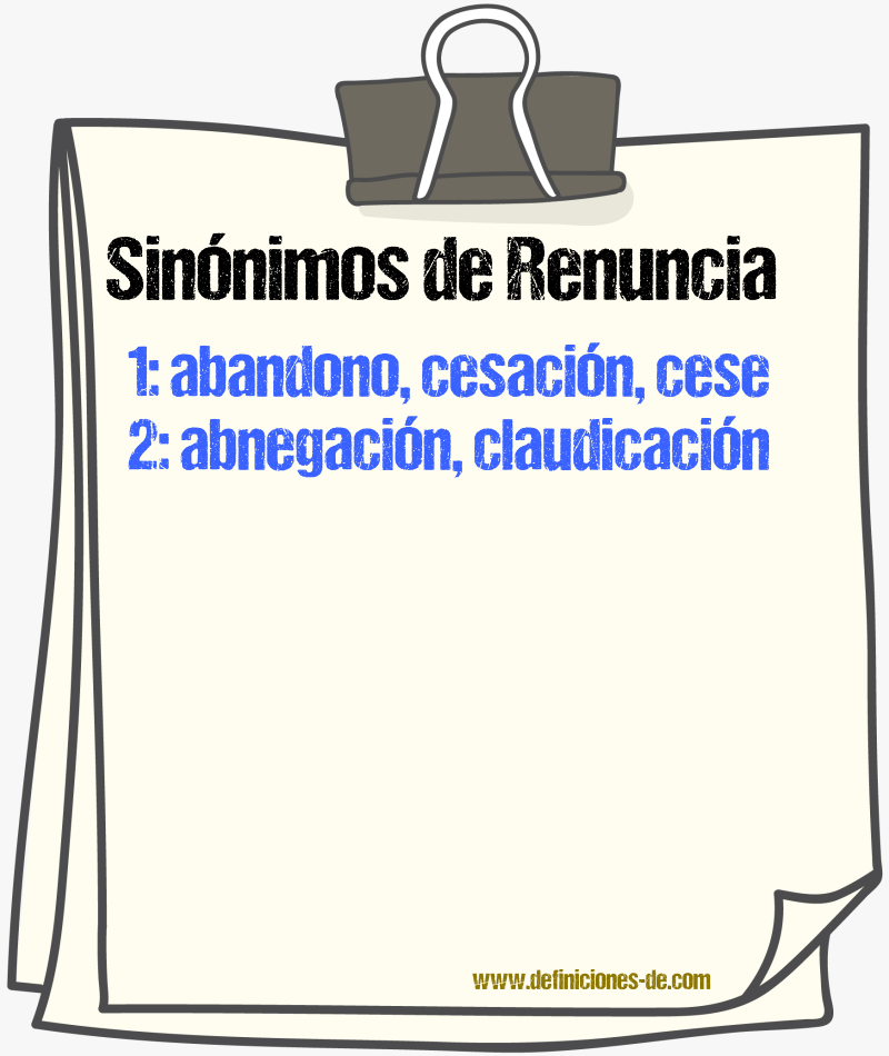 Sinnimos de renuncia