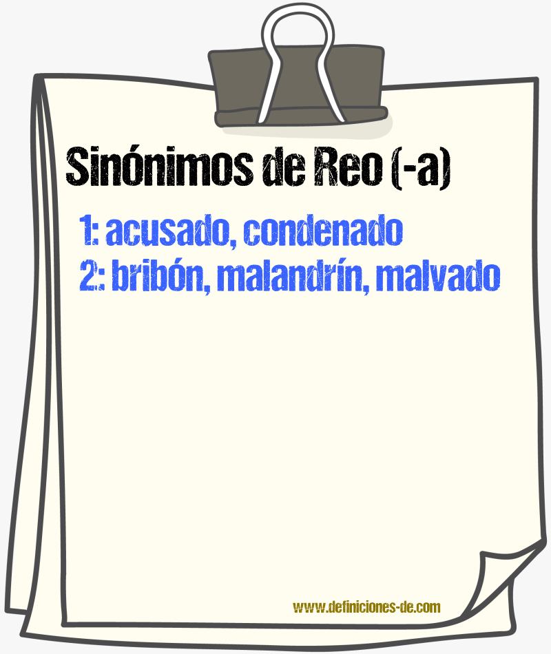 Sinnimos de reo