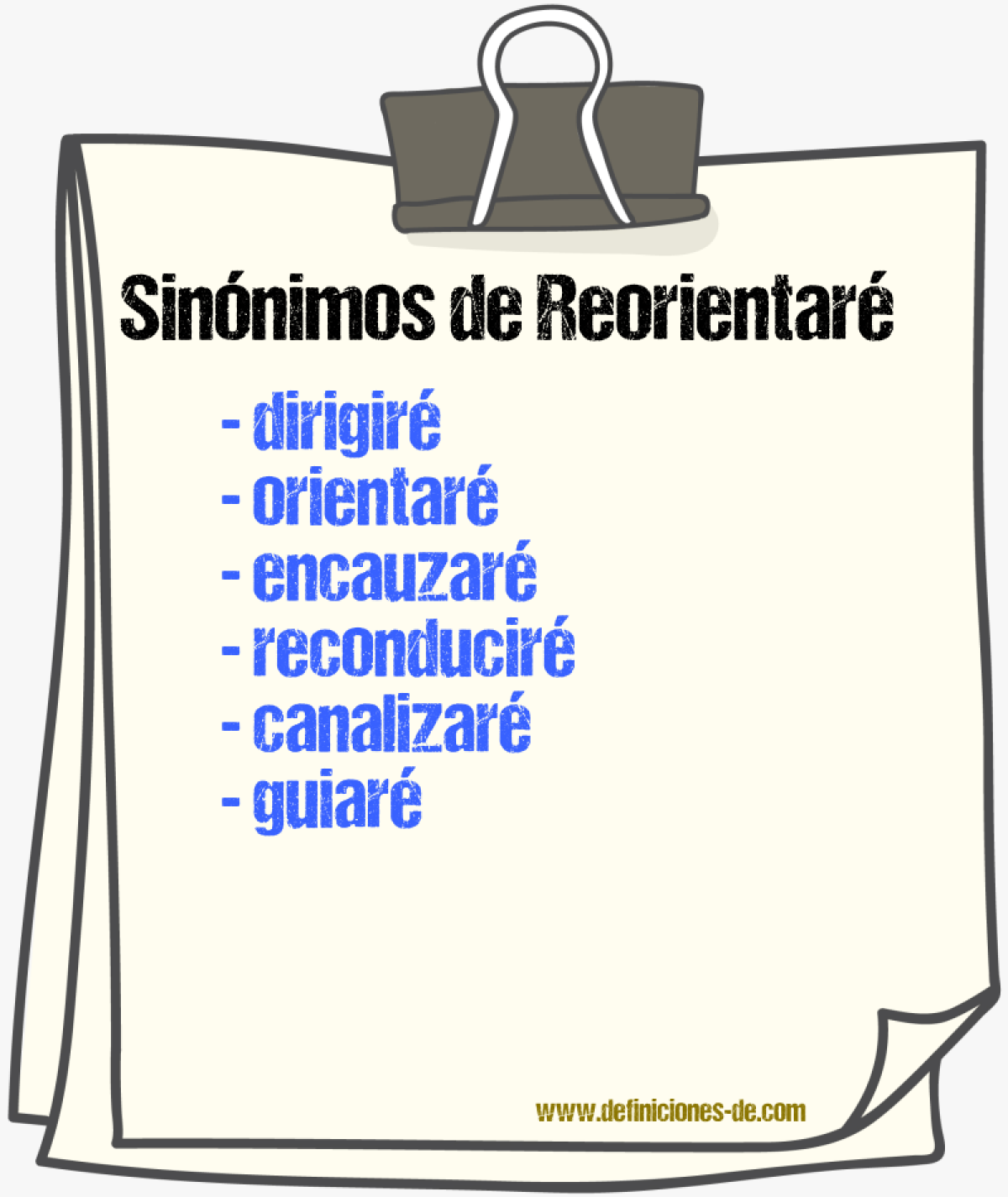 Sinónimos de reorientaré