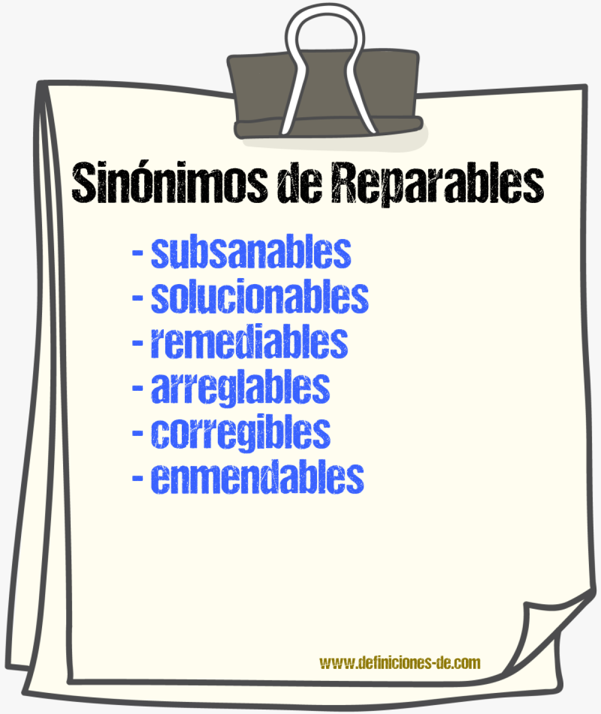 Sinónimos de reparables