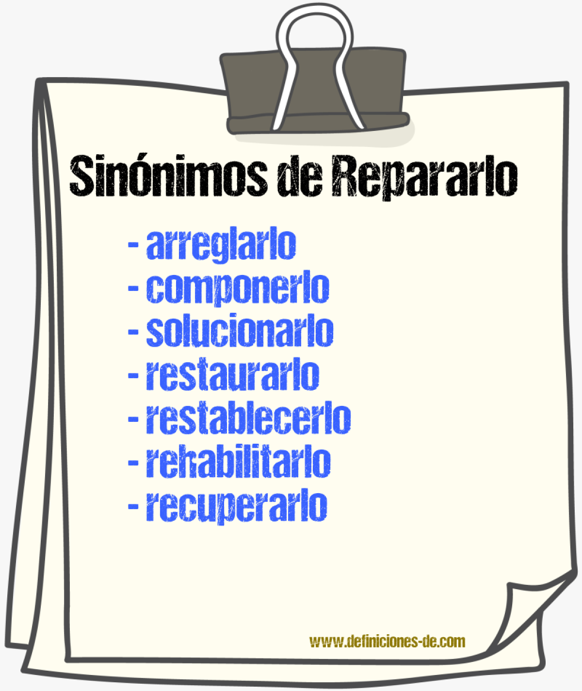 Sinónimos de repararlo