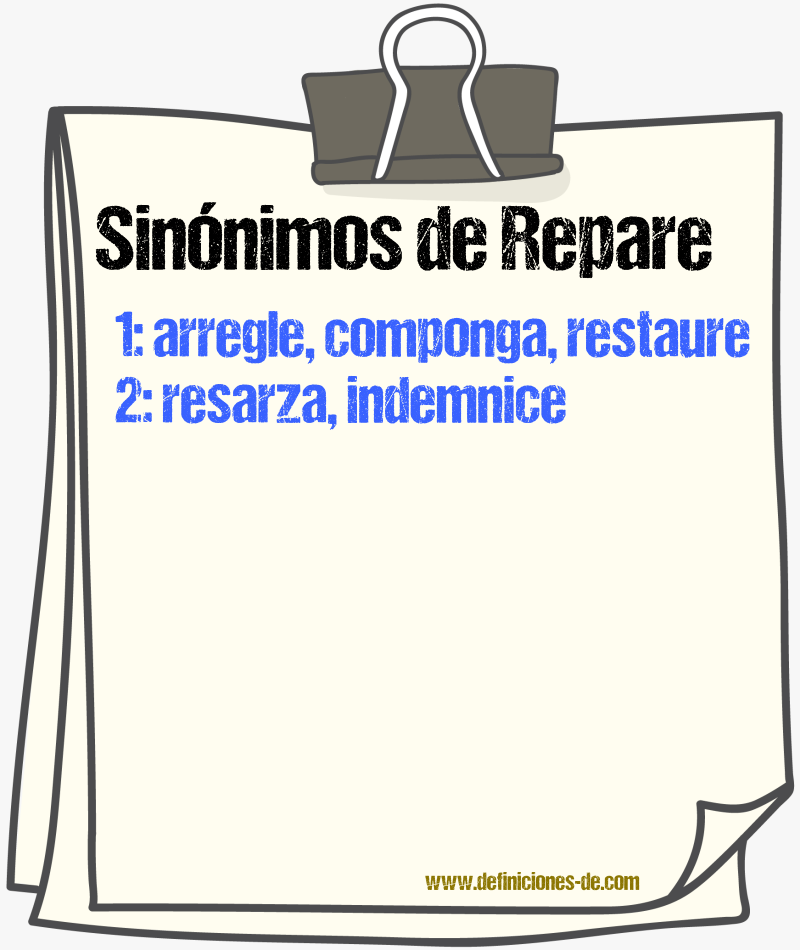 Sinónimos de repare