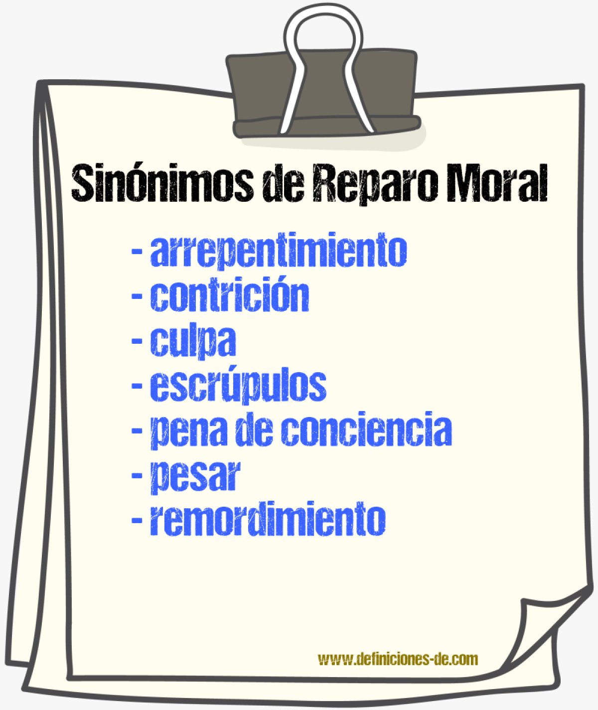Sinónimos de reparo moral