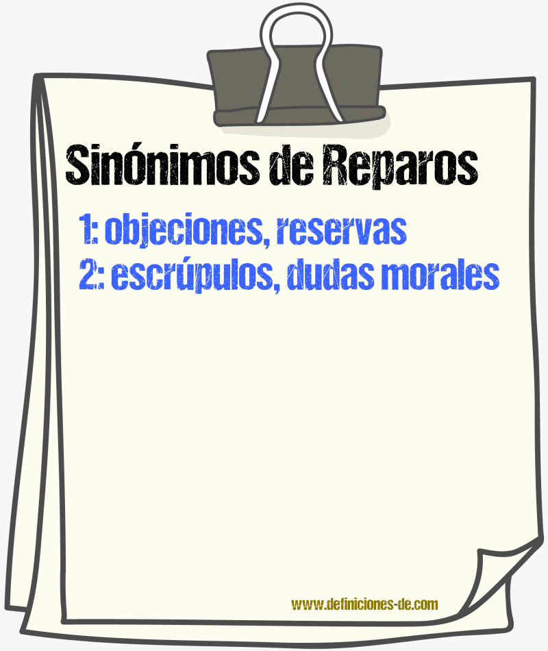 Sinónimos de reparos