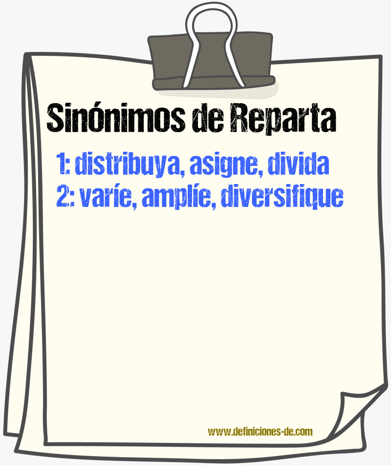 Sinónimos de reparta